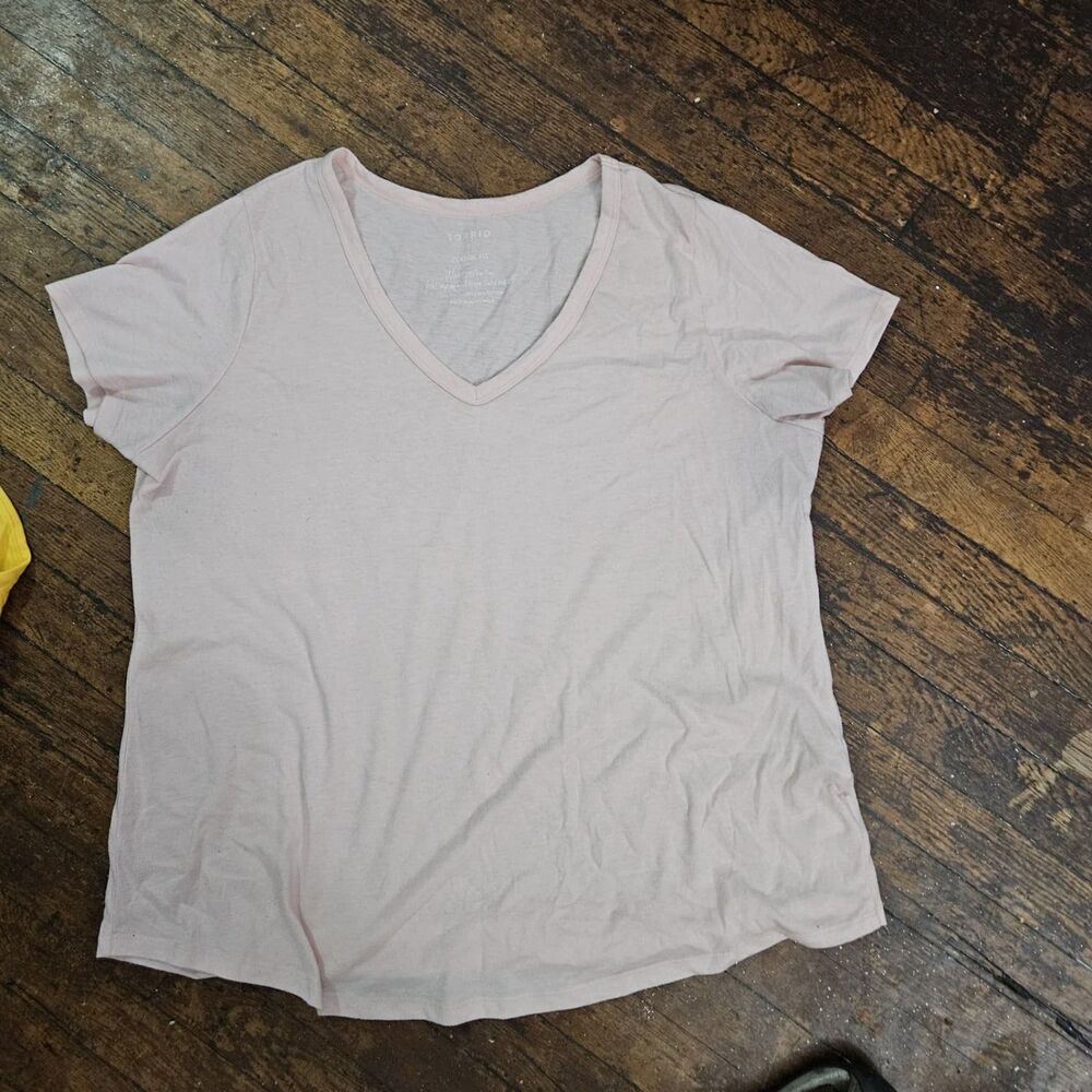 light pink, short-sleeve Torrid Triblend Jersey V-Neck Tee - Picture 2 of 2